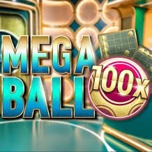 Mega Ball 100x by Evolution, showcased at betriotgreece.com – game logo
